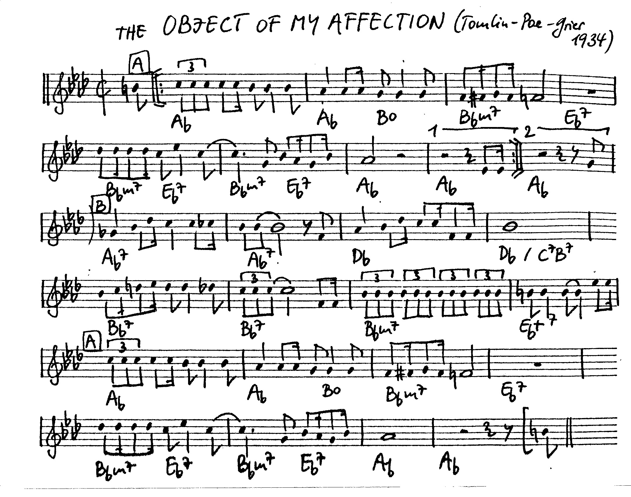 the object of my affection leadsheet – book us for your next 20s or gatsby event